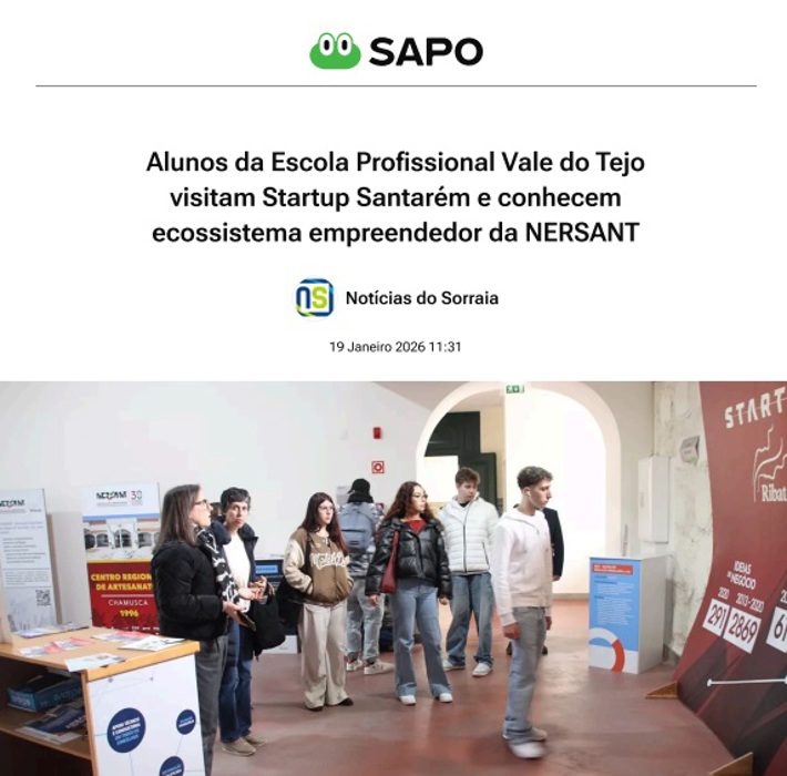 lunos da Escola Profissional Vale do Tejo visitam Startup Santarém e conhecem ecossistema empreendedor da NERSANT