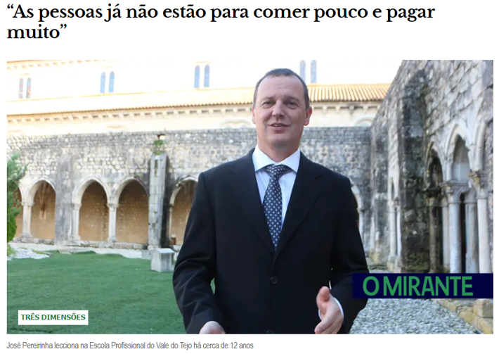 Chefe José Pereirinha em entrevista ao Jornal "O Mirante"
